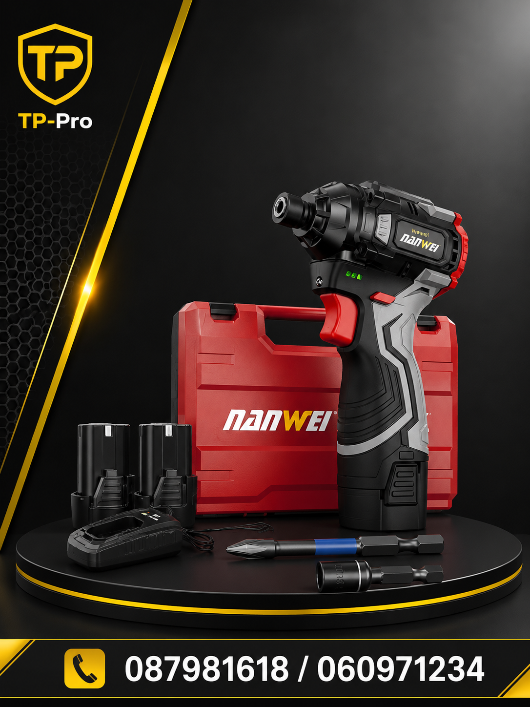ម៉ូទ័របាញ់វីស Impact Driver ប្រើថ្ម 16.8V