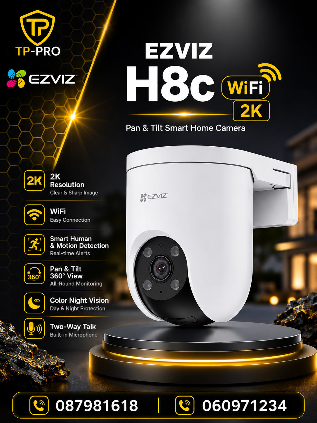 កាមេរ៉ាសុវត្ថិភាព EZVIZ H8c 3MP / 2K
